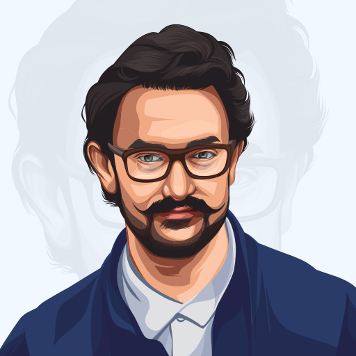 Vector portrait illustration of Indian Bollywood actor Amir Khan