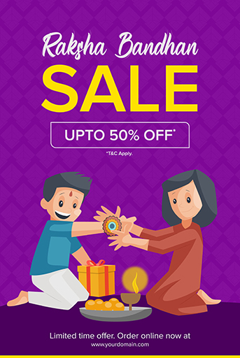 Raksha bandhan flyer template with sale offer