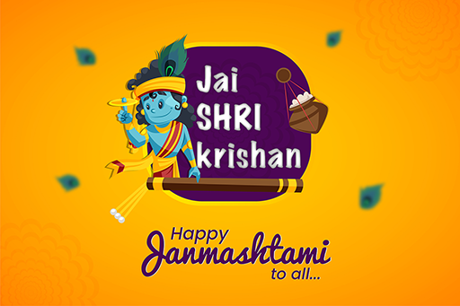 Happy Janmashtami to all banner template