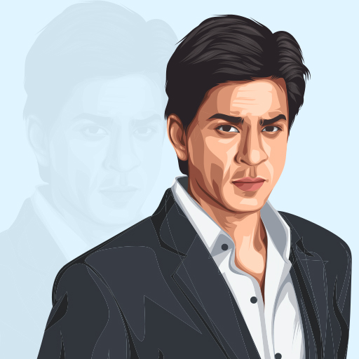 Shahrukh Khan Indian Bollywood Actor Vector Illustration