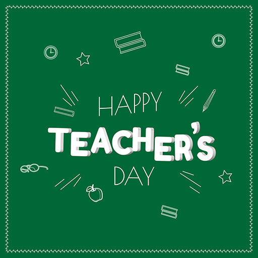 Happy Teachers Day banner design template on green background