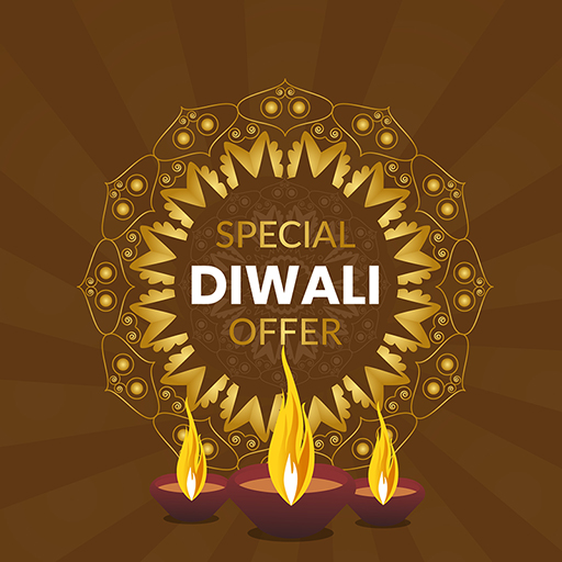 Happy Diwali banner design with lamps and special festival offer