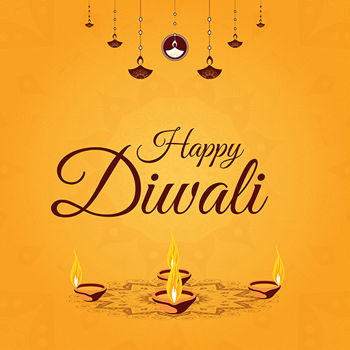 Banner design template of Happy Diwali with colorful burning lamps