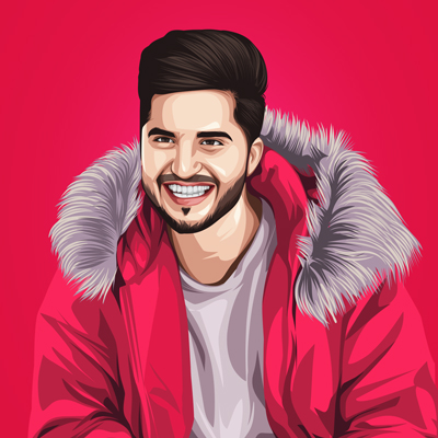 Jassie Gill Indian Singer & Actor Vector Portrait Illustration
