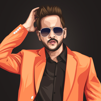 MD Mannu Diwana Indian Singer & Rapper Vector Portrait Illustration