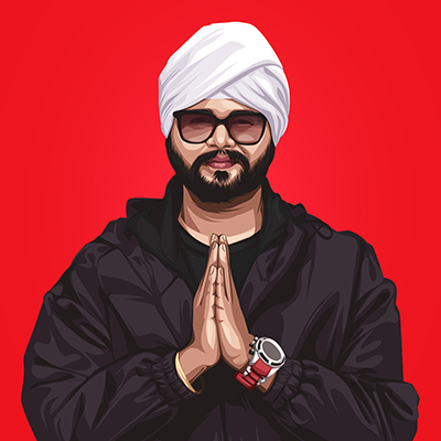 Ramji Gulati Indian Playback Singer Vector Portrait Illustration