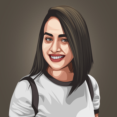 Sunanda Sharma  Indian Playback Singer Vector Portrait Illustration