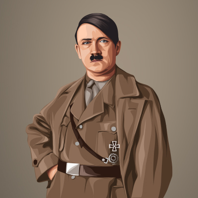 Adolf Hitler German Politician And Leader Vector Portrait Illustration