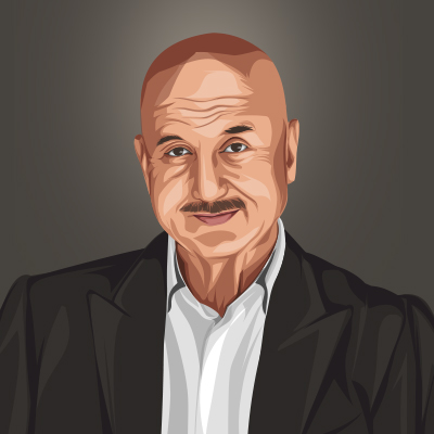 Anupam Kher Indian Actor Vector Portrait Illustration