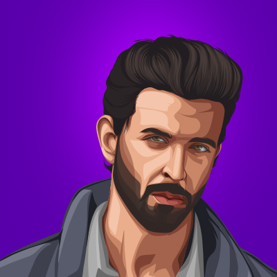 Hrithik Roshan Indian Actor Vector Portrait Illustration