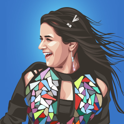 Indian Actress Avneet Kaur Vector Portrait Illustration