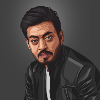 Irrfan Khan Indian Television Actor Vector Portrait illustration