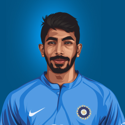 Jasprit Bumrah Indian International Cricketer Vector Illustration