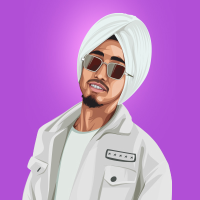 KP Singh Punjabi Playback Singer Vector Portrait Illustration