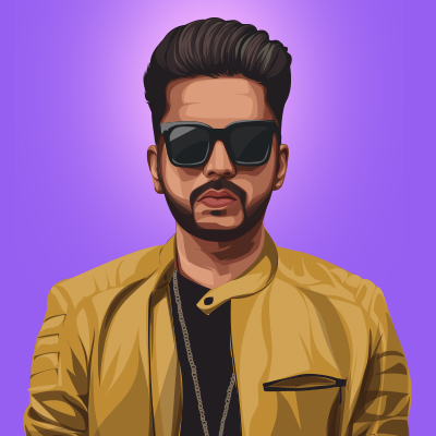 King B Chouhan Indian Film Actor Vector Portrait Illustration