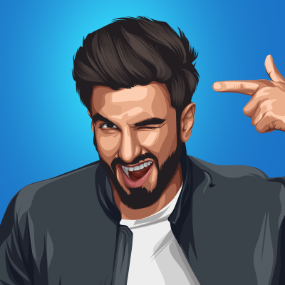 Ranveer Singh Indian Film Actor & Celebrity Vector Portrait Illustration