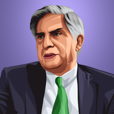 Ratan Tata Business Legend Celebrity Vector Illustration