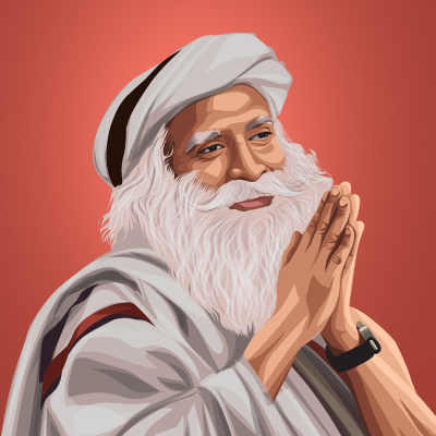 Sadhguru Jagadish Vasudev Indian Yogi Guru Vector Portrait Illustration