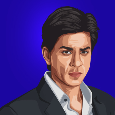 Shahrukh Khan Indian Film Actor Vector Portrait Illustration