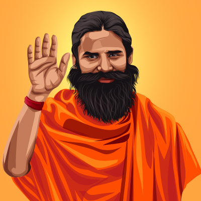 Baba Ramdev Indian Yoga Guru Vector Portrait Illustration Baba Ramdev Indian Yoga Guru Vector Portrait Illustration