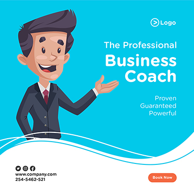 Professional Business Coach banner design template with a businessman