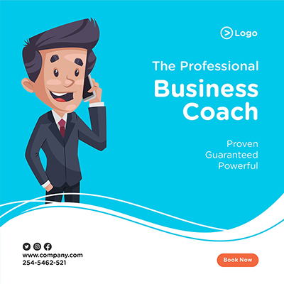 Digital marketing with professional business coach social media banner