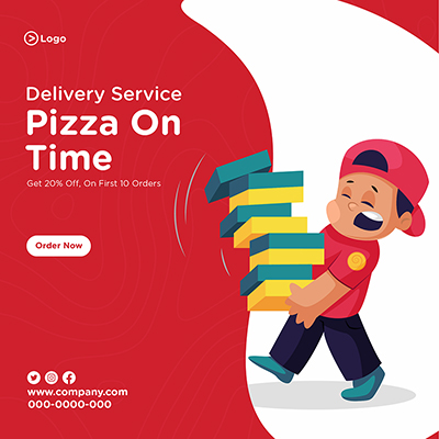 Get your pizza on time with a banner design template
