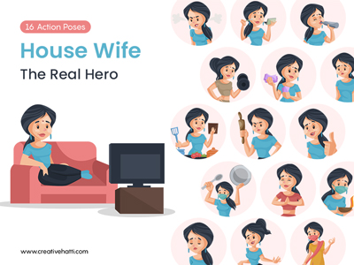 Indian House Wife – The Real Hero Vector Bundle