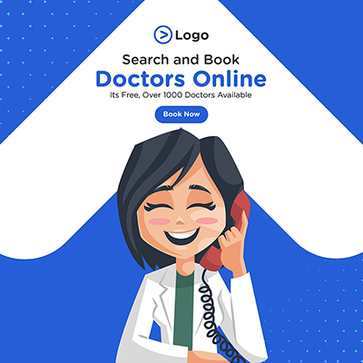 Appointment On Telephone With a Doctor Banner Design Template