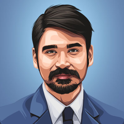 Dhanush Indian South Actor Portrait Vector Illustration