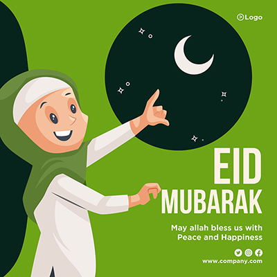 Eid Mubarak may allah bless you banner design template 04 small