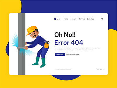 Landing page flat template design