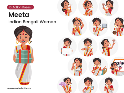 Meeta – Indian Bengali Woman Vector Bundle