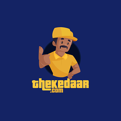 Indian Thekedaar vector mascot logo template