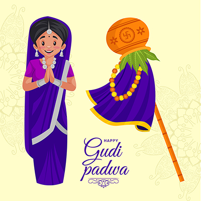 Banner Template Of Indian Hindu New Year Gudi Padwa Festival