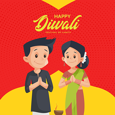 Banner design of happy Diwali the festival of lights