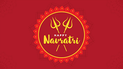 Banner design of happy Navratri Indian festival