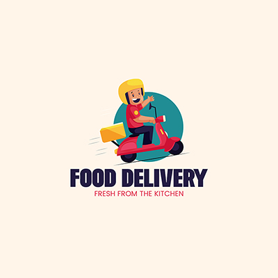 Food Delivery Vector Mascot Logo Template