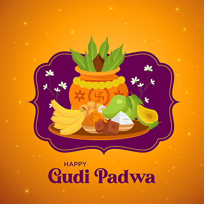 Gudi Padwa Hindu New Year Banner Design Template