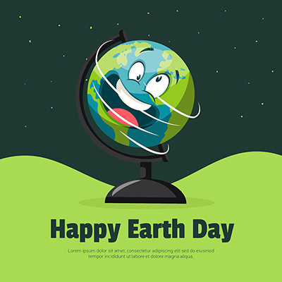 Happy Earth day with safe earth save earth banner design -12 small