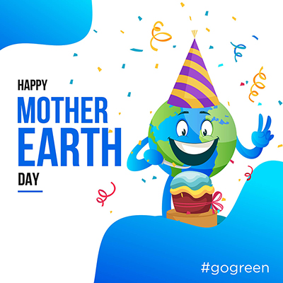 Happy mother earth day with a banner design