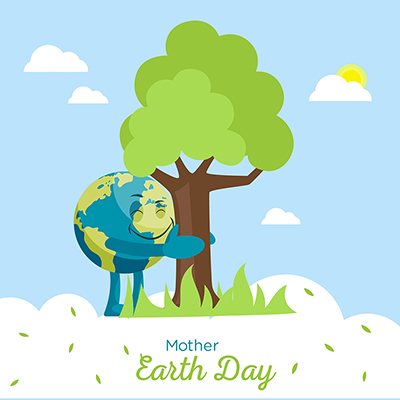 Happy Mother Earth day banner design template