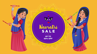 Happy Navratri Indian festival celebration sale banner design