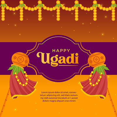 Illustration Of Indian New Year Ugadi Festival Banner Template