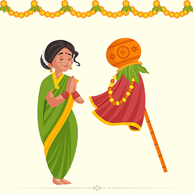 Indian New Year Ugadi Festival Banner Design Template