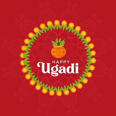 Indian New Year Ugadi Festival Wishing Card Design