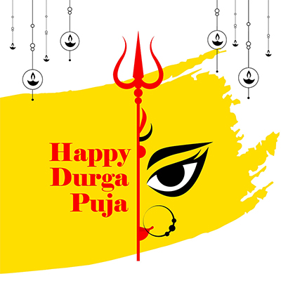 Banner design of Indian religion festival Durga puja and Navratri