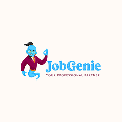 Job Genie Vector Mascot Logo Template