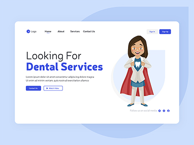 Landing page design of looking for dental services