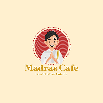 Madras Cafe Vector Mascot Logo Template